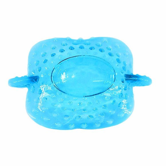 Fenton Blue Opalescent Hobnail Handled Bon Bon Dish Bowl #389 Ruffled Vintage - Picture 5 of 7